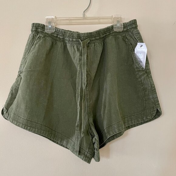 Relax fit shorts, Olive green lightweight shorts - Picture 3 of 6